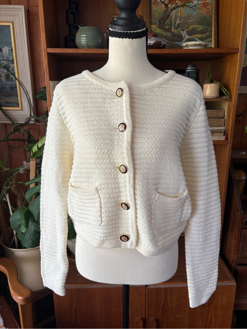 Ba&sh Gaspard Cardigan Cream M